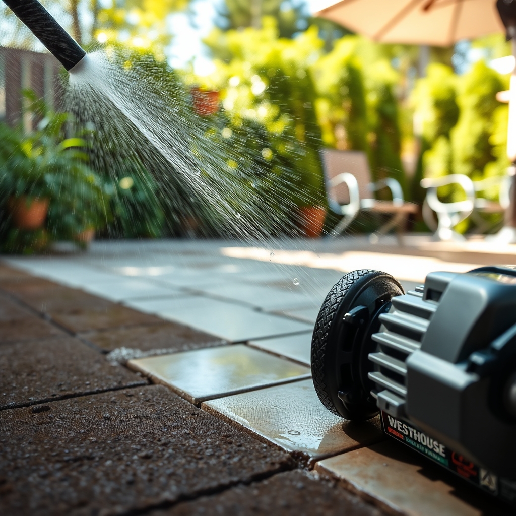 electric washer in action